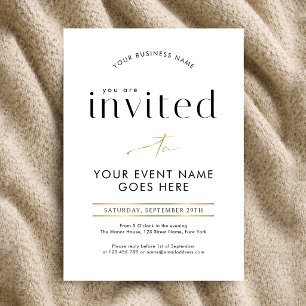 Invitación Noche de gala del evento empresarial de caligrafía