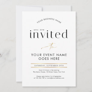 Invitación Noche de gala del evento empresarial de caligrafía