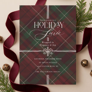 Invitación Noche de Gala Navideña Fiesta de Navidad con Cuadr