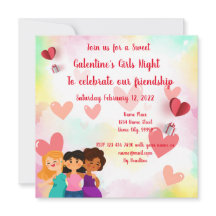 Invitación Noche de Galentines de Chicas