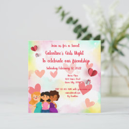 Invitación Noche de Galentines de Chicas