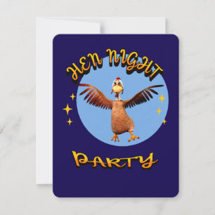 Invitación Noche de gallinas divertidas, fiesta de pollo, hum