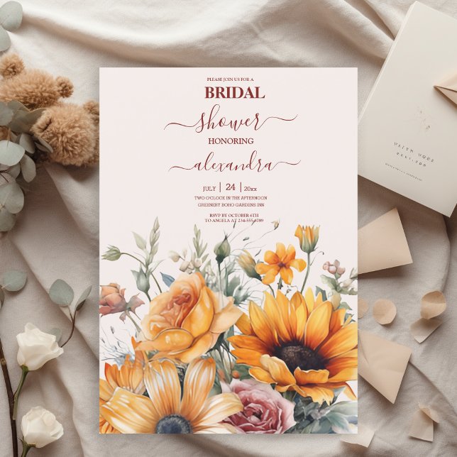 Invitación Noche de girasol acuarela rusa (Subido por el creador)