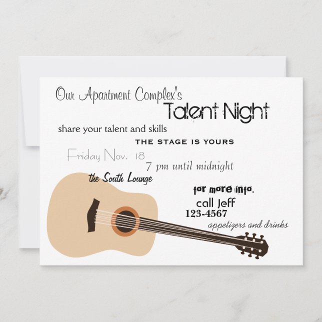 Invitación Noche de guitarra (Anverso)