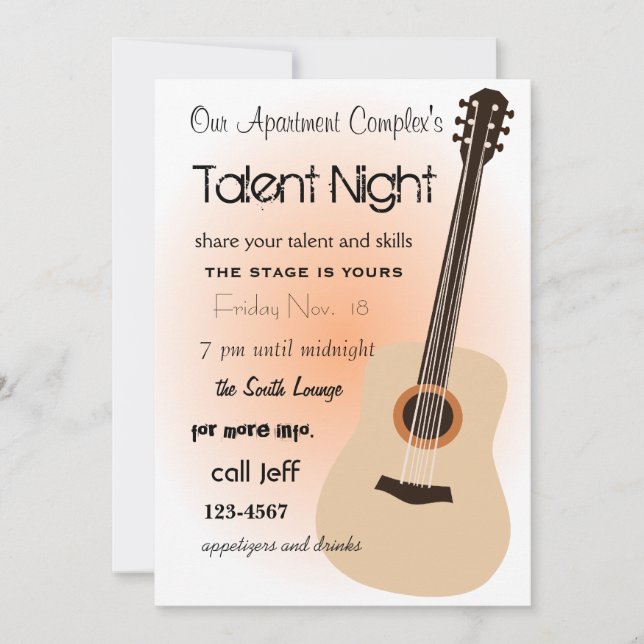 Invitación Noche de guitarra (Anverso)