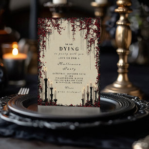 Invitación Noche de Halloween con velas góticas