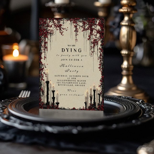 Invitación Noche de Halloween con velas góticas (Subido por el creador)