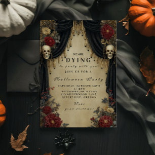 Invitación Noche de Halloween con velas góticas embrujadas