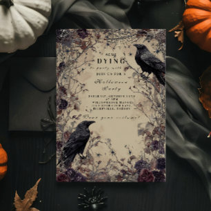 Invitación Noche de Halloween de Cuervo Gótico Embrujado