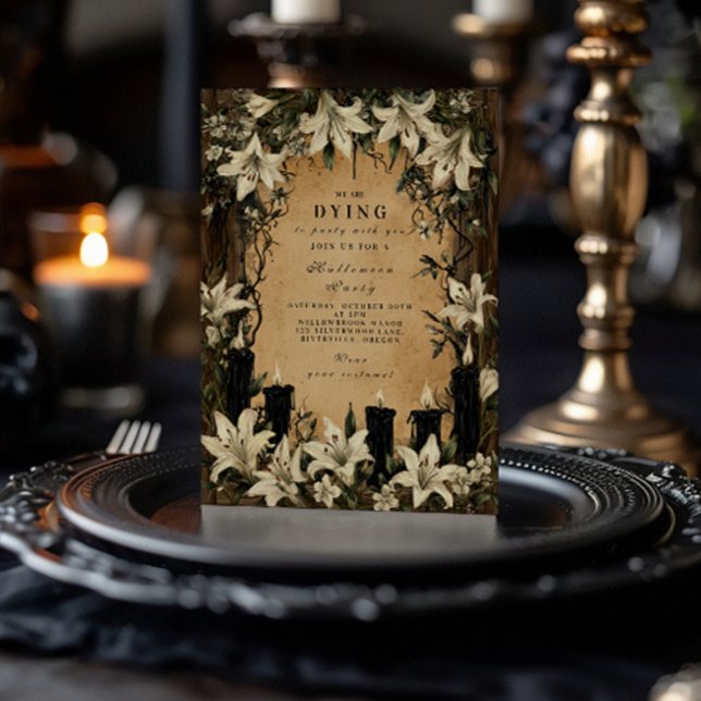 Invitación Noche de Halloween de Dark Lilies y Coffins (Subido por el creador)