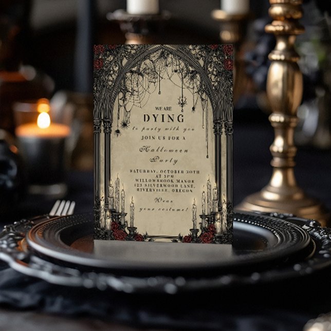 Invitación Noche de Halloween gótica con velas (Subido por el creador)