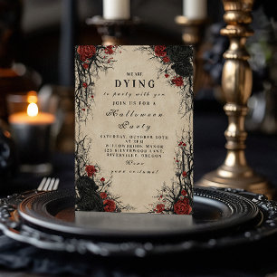 Invitación Noche de Halloween Gótica de Telaraña Vintage