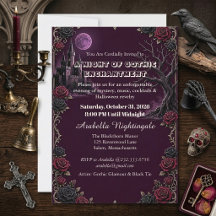 Noche de Halloween Gótica Púrpura Fiesta Mansión E