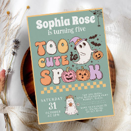 Invitación Noche de Halloween Retro de los 70 de Cute Groovy