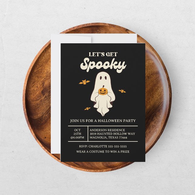 Invitación Noche de Halloween Retro Vamos a Asustar (Subido por el creador)
