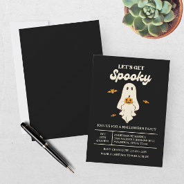 Invitación Noche de Halloween Retro Vamos a Asustar