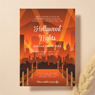 Invitación Noche de Hollywood en la Alfombra Roja