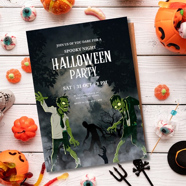 Invitación Noche de Horror de Fiesta de Halloween Espeluznant (Subido por el creador)