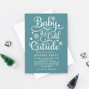 Invitación Noche de Invierno Helada Fiesta de 'Baby Está Afue