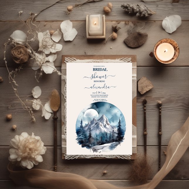 Invitación Noche de invierno rustica sobre la montaña acuátic (Subido por el creador)