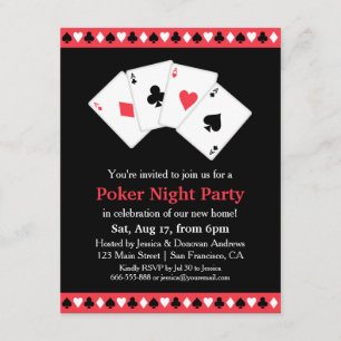 Invitación Noche de Juego de Póker Fiesta de Inauguración de 