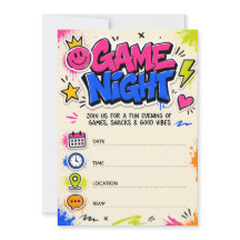 Noche de Juegos de Graffiti Colorido y Vibrante Fi