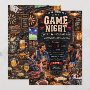 Invitación Noche de Juegos Divertida