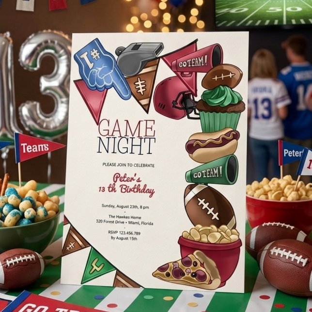 Invitación Noche de juegos fútbol cumpleaños (Subido por el creador)
