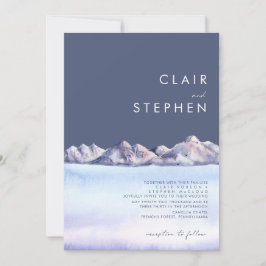Invitación Noche De La Montaña De Invierno En Un Boda