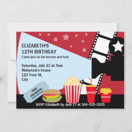 Invitación Noche de la película Cumpleaños