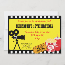 Invitación Noche de la película Cumpleaños