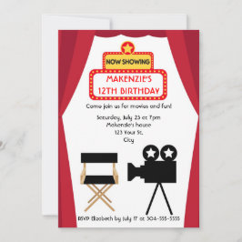 Invitación Noche de la película Cumpleaños