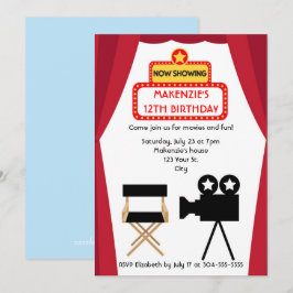 Invitación Noche de la película Cumpleaños