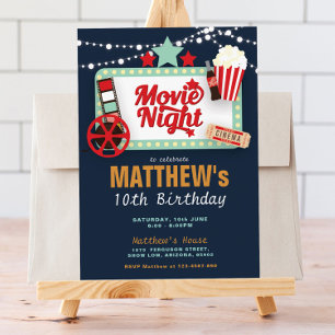 Invitación Noche de la película Cumpleaños