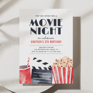 Invitación Noche de la película Cumpleaños