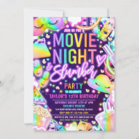 Noche de la película Fiesta de madera Neon Rainbow