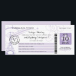 Invitación Noche de la Torre Eiffel Lilac en París Fiesta de<br><div class="desc">Un Vintage Paris France Boarding Pass para CUALQUIER CELEBRACIÓN DE CUMPLEAÑOS. Diseño floreciente con Torre Eiffel. Los colores son blanco y púrpura Lilac. Para obtener información sobre cambios de diseño personalizados por parte del diseñador independiente,  envíe un correo electrónico a paula@labellarue.com ANTES de que el personalizar realice un pedido.</div>