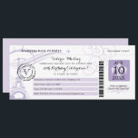 Invitación Noche de la Torre Eiffel Lilac en París Fiesta de<br><div class="desc">Un Vintage Paris France Boarding Pass para CUALQUIER CELEBRACIÓN DE CUMPLEAÑOS. Diseño floreciente con Torre Eiffel. Los colores son blanco y púrpura Lilac. Para obtener información sobre cambios de diseño personalizados por parte del diseñador independiente,  envíe un correo electrónico a paula@labellarue.com ANTES de que el personalizar realice un pedido.</div>