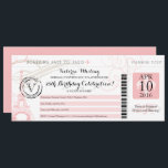 Invitación Noche de la Torre Eiffel Rosada en la fiesta de cu<br><div class="desc">Un Vintage Paris France Boarding Pass para CUALQUIER CELEBRACIÓN DE CUMPLEAÑOS. Diseño floreciente con Torre Eiffel. Los colores son blanco y rosa. Para obtener información sobre cambios de diseño personalizados por parte del diseñador independiente,  envíe un correo electrónico a paula@labellarue.com ANTES de que el personalizar realice un pedido.</div>