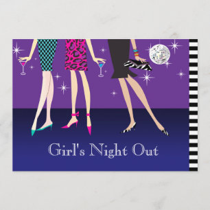 Invitación Noche de las chicas marchosas de la moda hacia