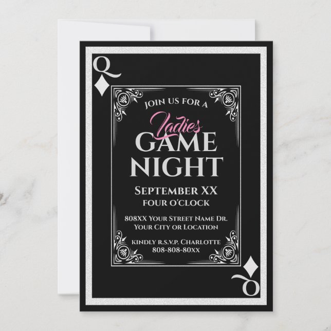 Invitación Noche de las damas de la Reina Negra de los Diaman (Anverso)