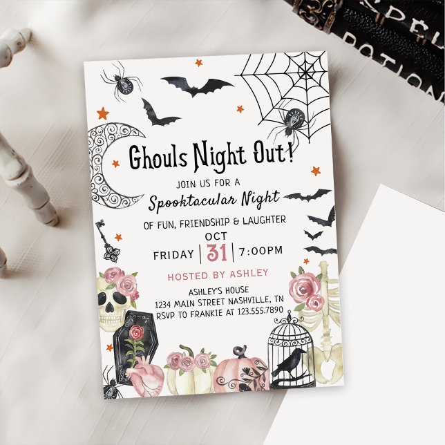 Invitación Noche de las damas Fiestas de Halloween Ghoun (Subido por el creador)