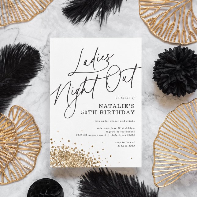 Invitación Noche de las Minimalistas Damas Modernas Cumpleaño (Subido por el creador)