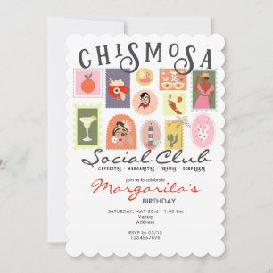 Invitación Noche de los Chicas de cumpleaños y del club socia