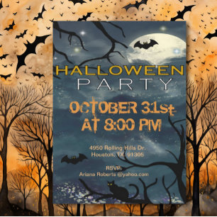 Invitación Noche de luna para adultos Halloween