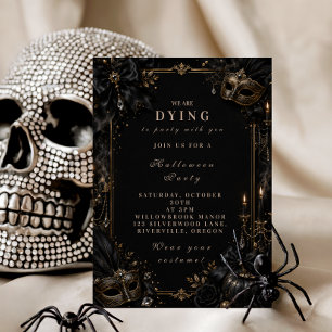 Invitación Noche de Máscaras Vintage de Halloween