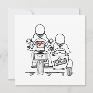 Invitación Noche de moto y sidecar personalizados para dos no