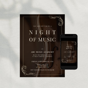 Invitación Noche de Música de Clase y Elegancia