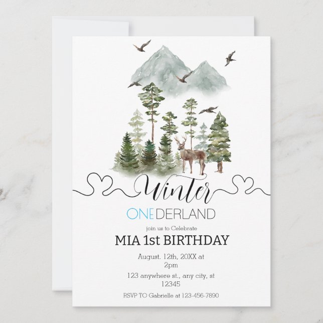 Invitación Noche de Nacimiento del Niño del Mundo de Invierno (Anverso)