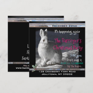 Invitación Noche de Navidad de conejo elegante Fiesta de Navi